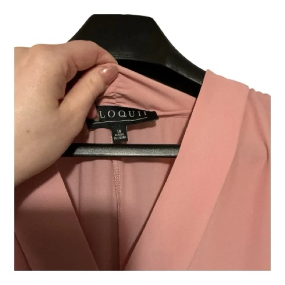 Eloquii Soft Pink V-Neck Blouse - Picture 3 of 4